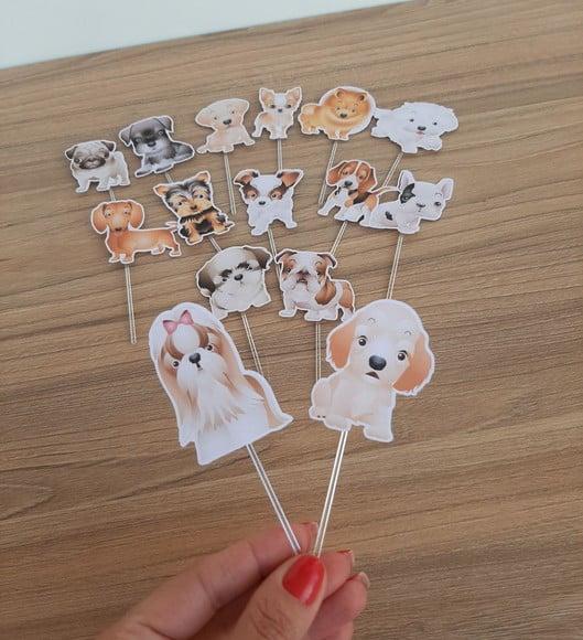Topper de Docinho Cachorrinhos