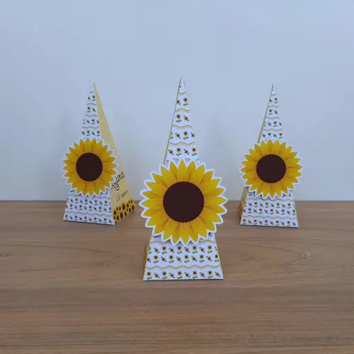 Caixa pirâmide Girassol