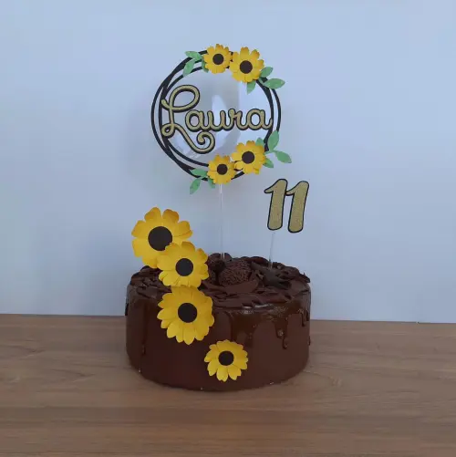 Topo de bolo Girassol