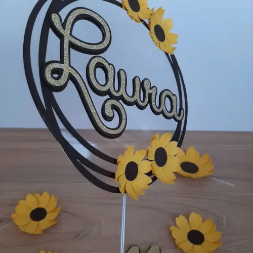 Topo de bolo Girassol