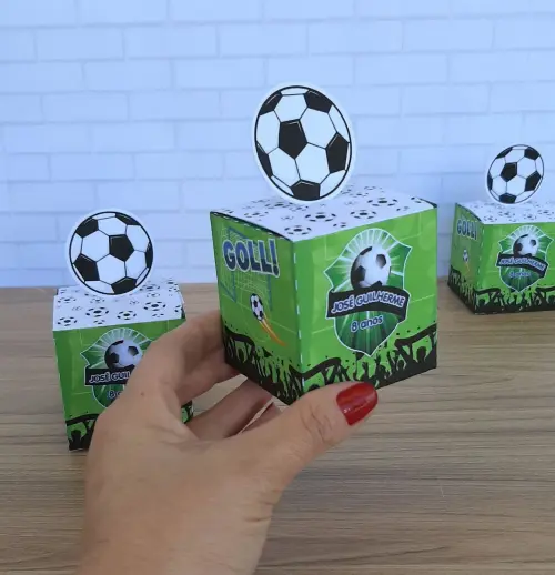 Caixinha para lembrancinha festa futebol