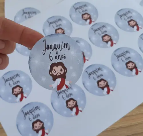 Adesivo 5 cm Jesus para Latinha