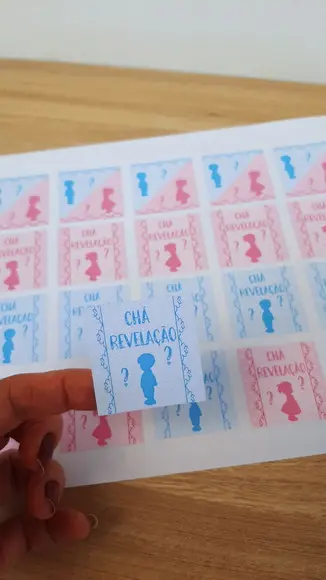 Adesivo Personalizado para Chá Revelação
