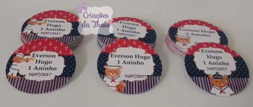 Adesivo Personalizado Ursinho Marinheiro para Latinha