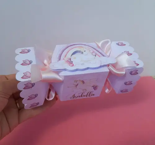 Caixa Bala Unicórnio Aquarelado