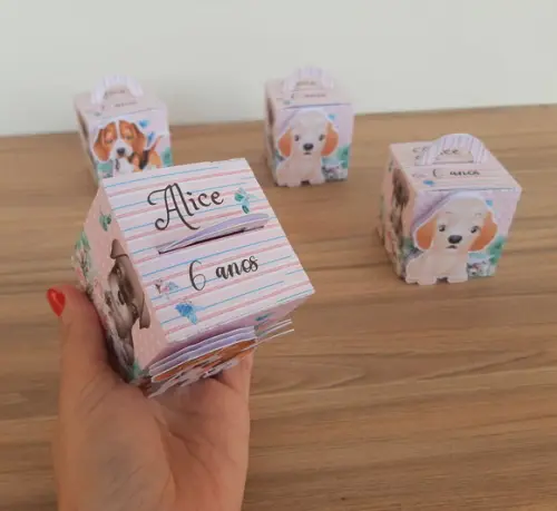 Caixa Cubo Cachorros