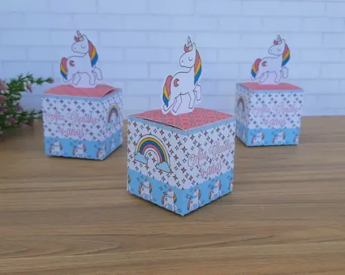 Caixa Cubo Unicórnio