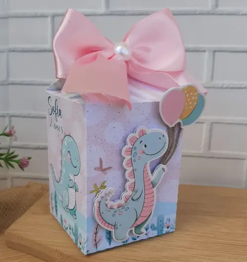 Caixa Milk Dinossauro Rosa