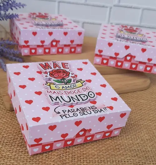 Caixa para Pão de Mel ou Sabonete Dia das Mães