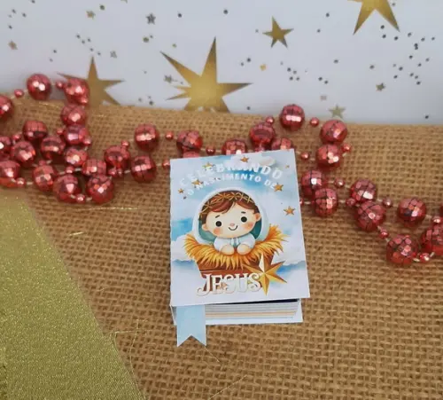 Caixinha Bíblia para Lembrancinha de Natal