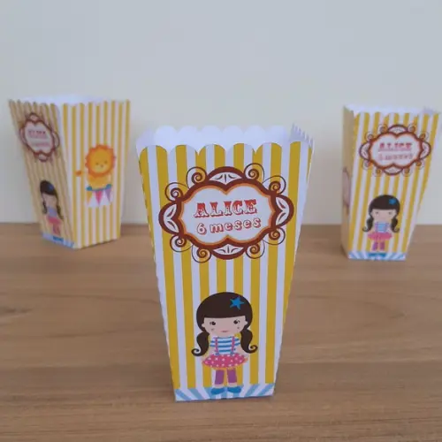 Caixinha de Pipoca Circo Amarelo