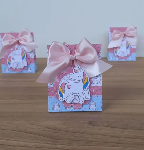 Caixinha Mini Sacolinha Unicórnio