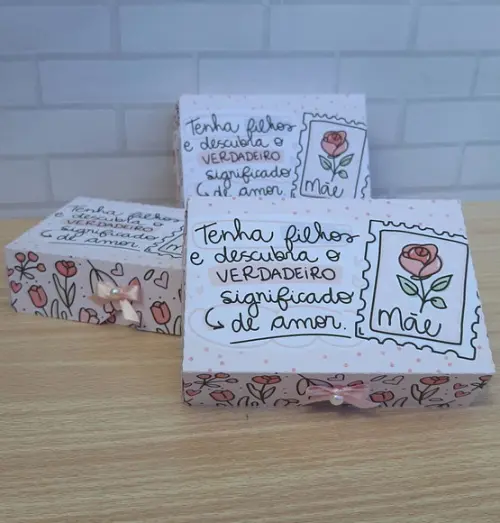 Caixinha para 6 Docinhos Dia das Mães
