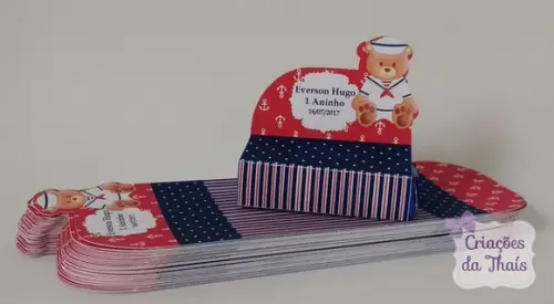 Caixinha para Bis Duplo Ursinho Marinheiro