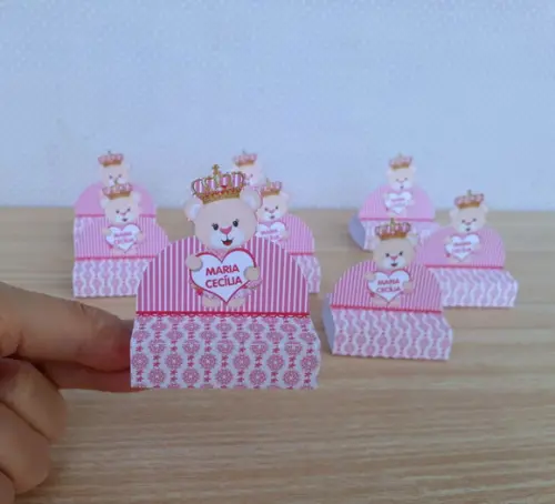 Caixinha para Bis Duplo Ursinha Princesa