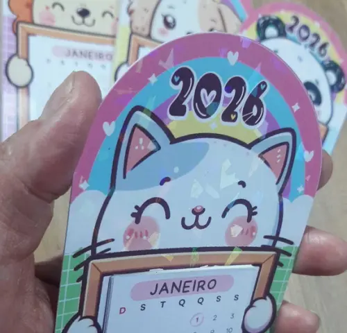 Calendário de Geladeira 2026 Bichinhos Bopp Holográfico