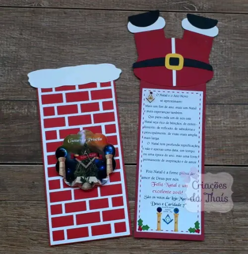 Cartão de Natal Chaminé Papai Noel