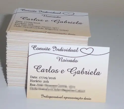 Convite Individual para Noivado 5x3,5cm