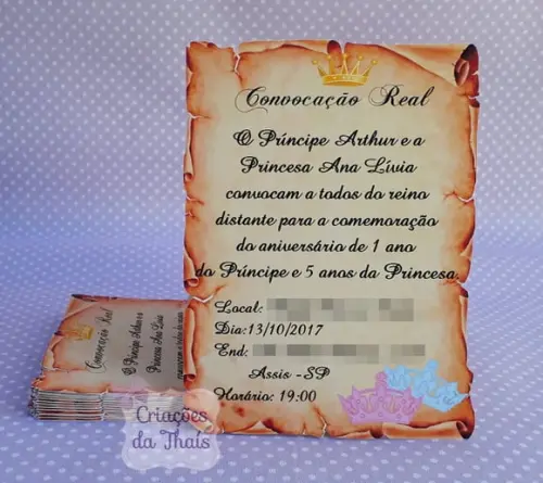 Convite Pergaminho Realeza