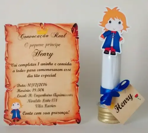 Convite Pergaminho Tubete Pequeno Principe