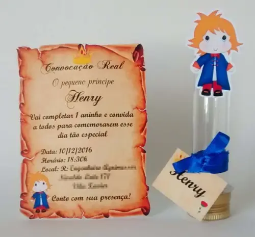 Convite Pergaminho Tubete Pequeno Principe