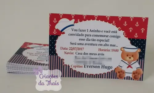Convite Ursinho Marinheiro