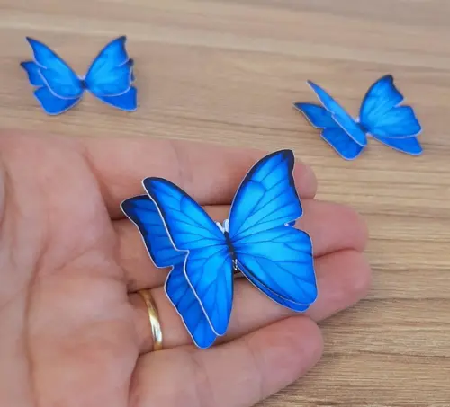 Kit 20 Apliques para Tubete Borboleta Azul