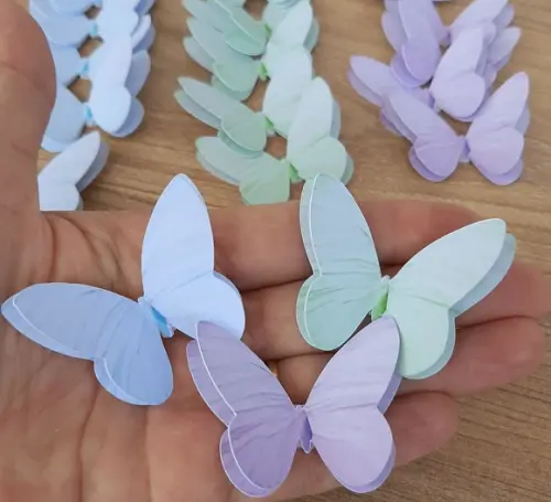 Kit 30 Apliques para Tubete Borboletas Azul