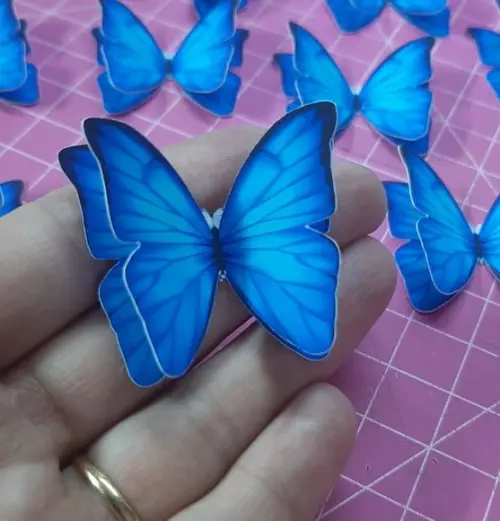 Kit 30 Apliques para Tubete Borboleta Azul