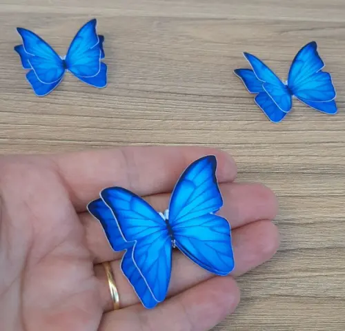 Kit 40 Apliques para Tubete Borboleta Azul