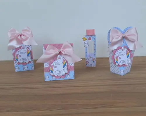Kit Caixinhas para Lembrancinha de Festa Unicórnio