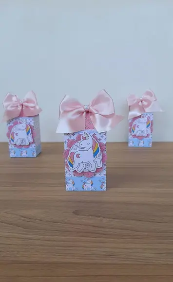 Kit Caixinhas para Lembrancinha de Festa Unicórnio