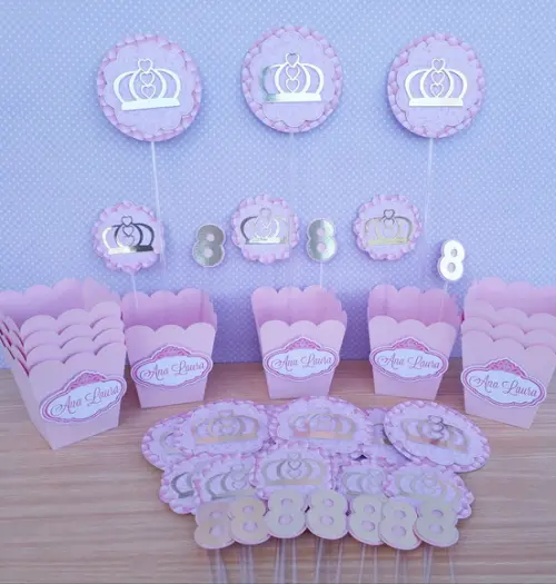 Kit com 10 Cachepo Centro de Mesa Princesa