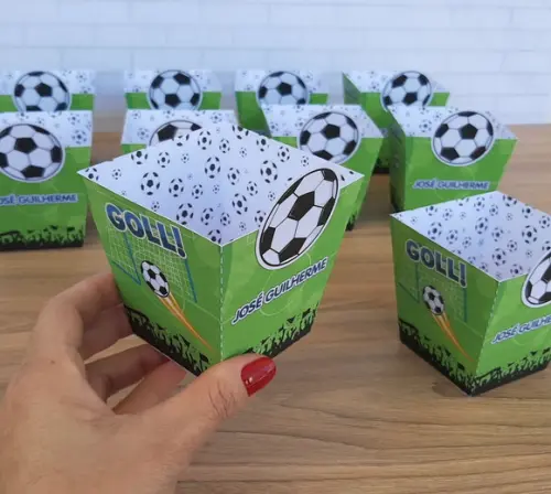 Kit com 10 Cachepos Centro de Mesa Futebol