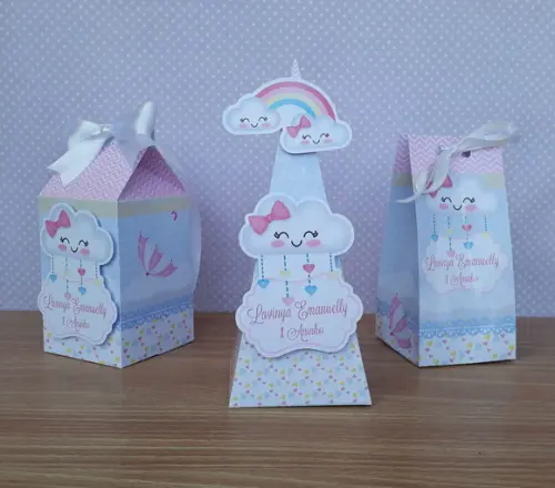 Kit com 12 Caixas Festa Chuva de Amor