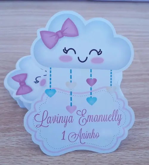 Kit com 60 Apliques Chuva de Amor