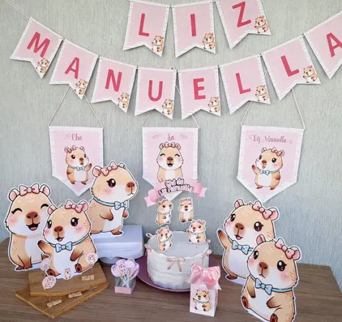 Kit Decoração de Festa Capivara Cute