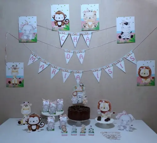 Kit Decoração de Festa Safari Menina