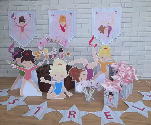 Kit Decoração Festa Ginástica Rítmica com Lembrancinhas