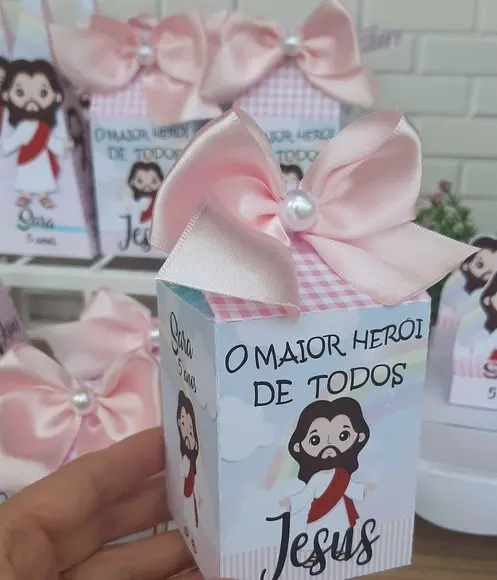 Kit Lembrancinha Rosa Jesus para Menina