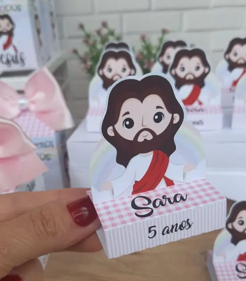 Kit Lembrancinha Rosa Jesus para Menina