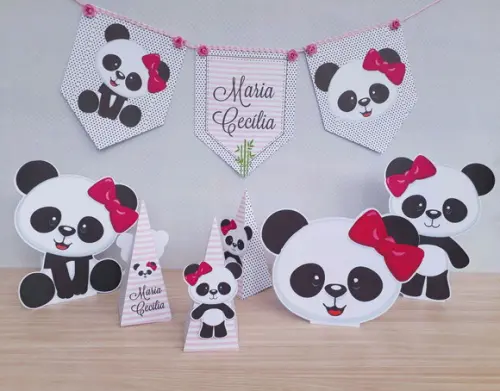 Kit Mesversário Urso Panda