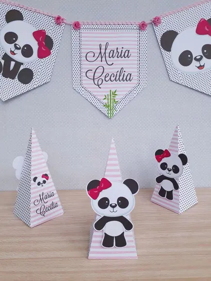 Kit Mesversário Urso Panda