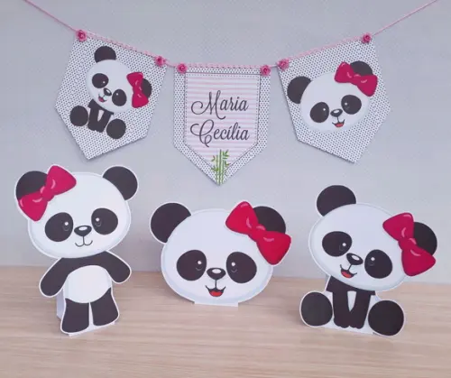 Kit Mesversário Urso Panda