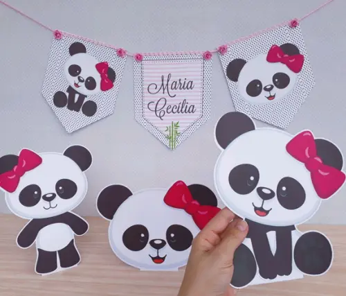 Kit Mesversário Urso Panda