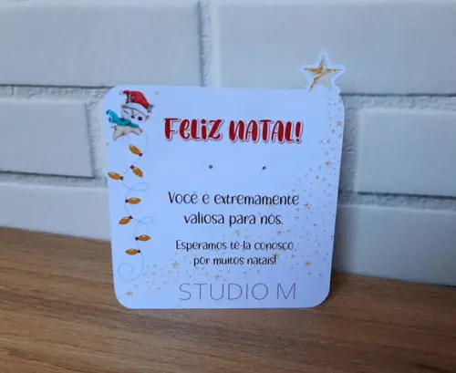 Lembrancinha de Natal Tag para Brincos