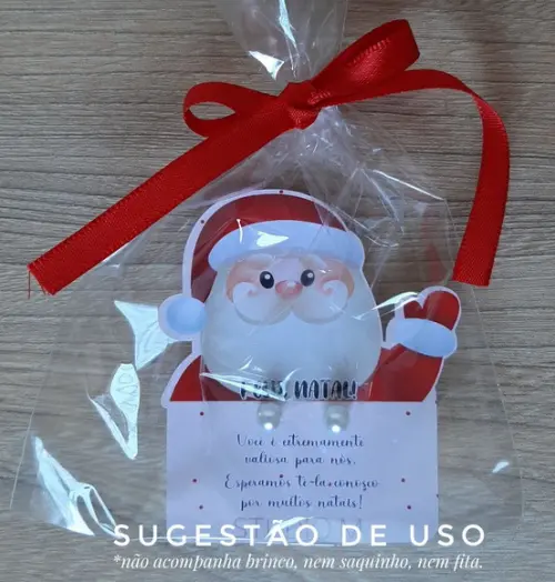 Lembrancinha de Natal Tag Papai Noel para Brinco