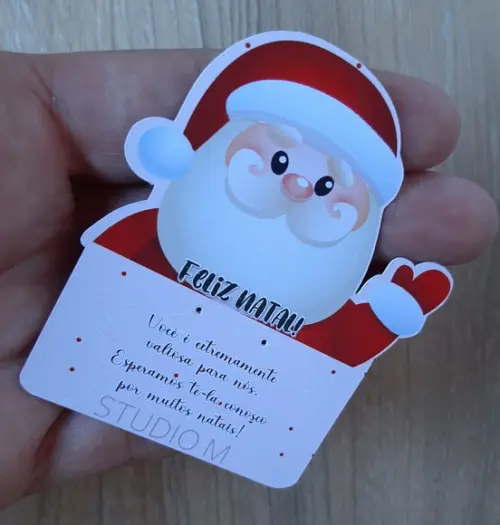 Lembrancinha de Natal Tag Papai Noel para Brinco