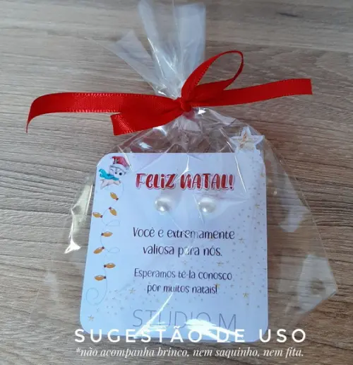 Lembrancinha de Natal Tag para Brincos