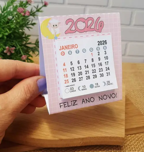 Mini Calendário de Mesa